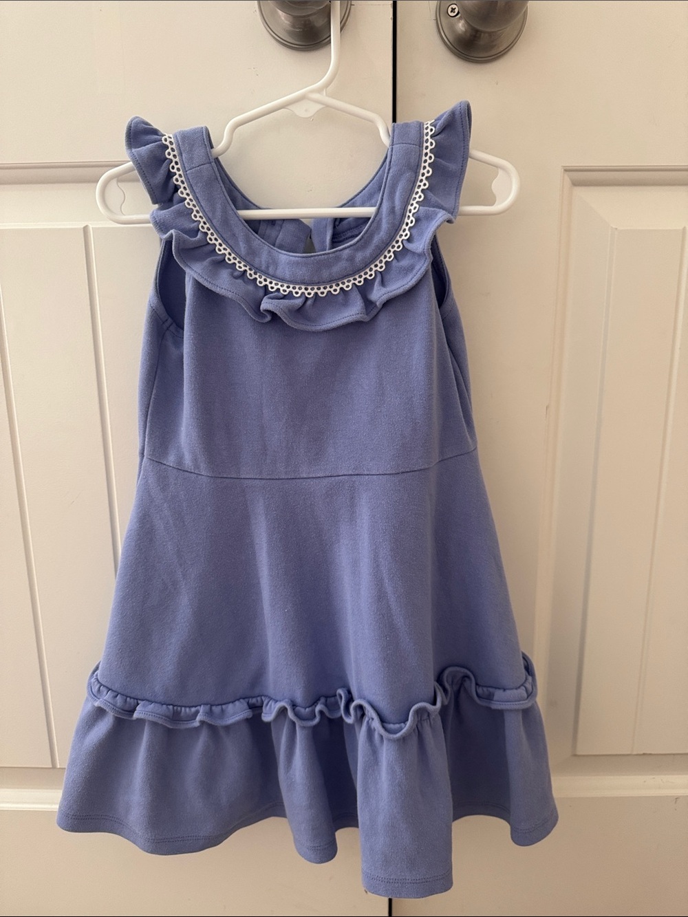 Janie and Jack 4T Girls Periwinkle Ruffle Neck Dress